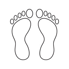 foot icon vector, simple flat black linear illustration for web and app..eps