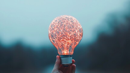 Person catching floating glowing ideas in a net, symbolizing gathering creative business concepts, idea collection, innovation in business