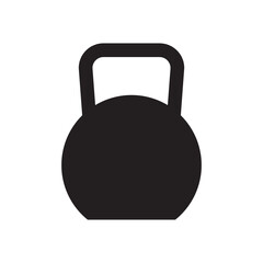kettlebell icon vector, simple flat black kettlebell sign on white background..eps