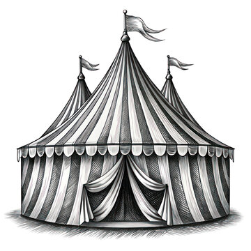 recommend clip art: hand drawn circus tent design element black