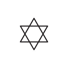 Fototapeta premium Star of David Icon, vector flat black simple illustration for web and app..eps