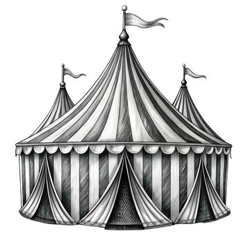 recommend clip art: hand drawn circus tent design element black