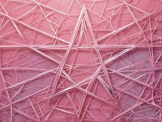 abstract pastel Pentagram mesh background with non flowing metal strips Trendy soft color concept