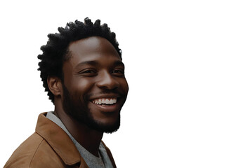 Obraz premium African American man smiling brightly. Cut out.