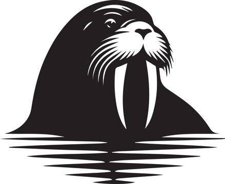 recommend clip art: black Walrus silhouette vector black and white