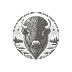 bison vector illustration © CROP MEDIA