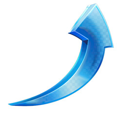 3d blue arrow isolated on transparent background png
