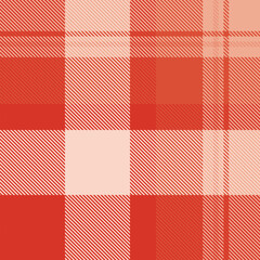 Red tartan plaid fabric seamless pattern of check background tartan with a textile fabric plaid texture. Tartan Scotland seamless plaid pattern vector. Retro background fabric.