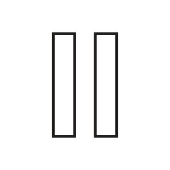 Pause Icon Design. Black Out Line Icon.