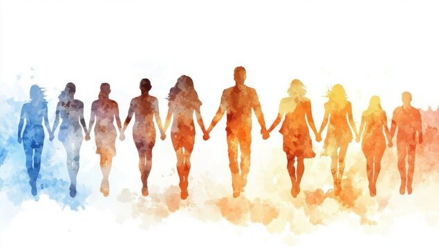 A charming representation of togetherness through watercolor art.