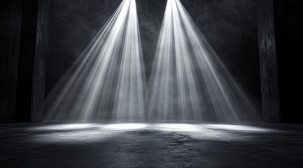 Minimalistic presentation setup with focused lighting on the surface.