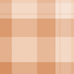Orange tartan plaid fabric seamless pattern of check background tartan with a textile fabric plaid texture. Tartan Scotland seamless plaid pattern vector. Retro background fabric.