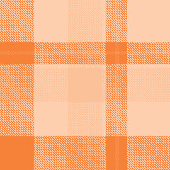 Orange tartan plaid fabric seamless pattern of check background tartan with a textile fabric plaid texture. Tartan Scotland seamless plaid pattern vector. Retro background fabric.