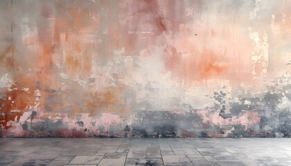 Peach and pink concrete wall texture background