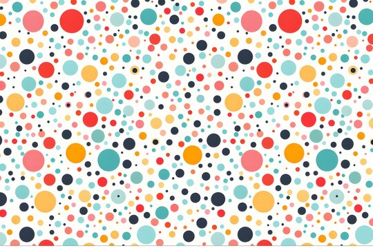 Pattern of colorful dots on white background
