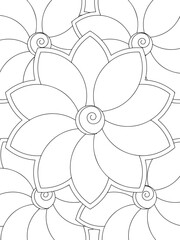 All these designs are hand-drawn and unique 
Flower Beautiful black and white illustration for adult coloring book,
This is a printable Beautiful Zentangle Coloring page for KDP Interior, POD products