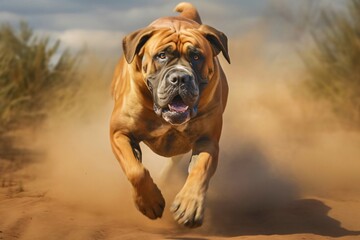Obraz premium Mastiff dog running front view