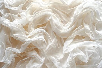 Obraz premium Beige crumpled tissue paper texture background