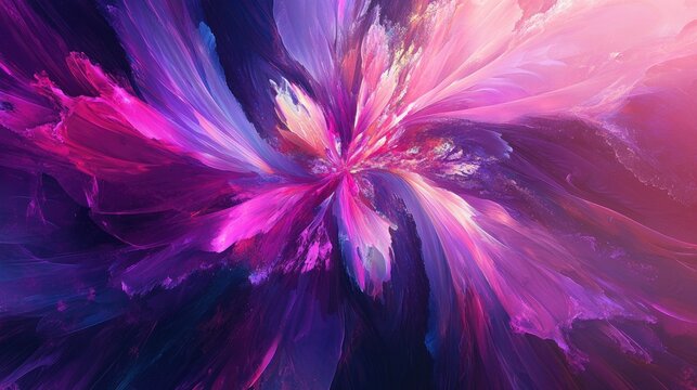 Vibrant abstract design featuring a burst of purple hues