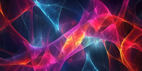 Fototapeta premium Abstract neon fractal background with a futuristic aesthetic suitable for design and digital applications