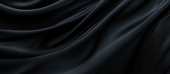 Smooth Black Silk Draped Dark Fabric Texture Background
