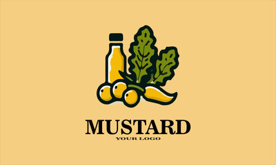 Mustard jar surrounded by fresh vegetables and greens on a yellow background, perfect for a logo or food packaging design, Make Your Own Mustard Discover the art of making, vektor and background