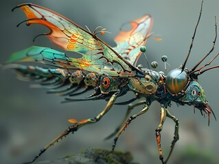 Fototapeta premium Steampunk Insect: A Digital Art Masterpiece