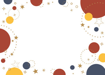 丸のポップなフレーム、星とキラキラのデコレーション