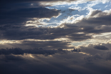 gray clouds in blue sky
