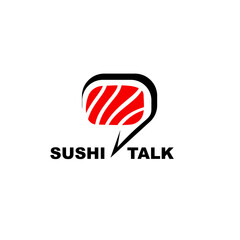sushi talk logo design concept