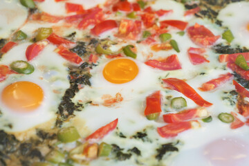 A deliciously satisfying Spinach and Egg Breakfast Bake prepared with fresh, vibrant vegetables