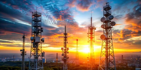 Sunset Tower with Base Station Receivers
