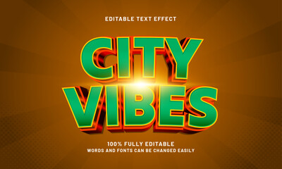 city vibes editable text effects with a simple and modern theme
