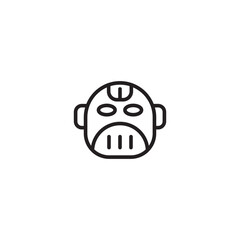 Icon of a robot head. This icon represents a robot or AI, symbolizing technology and automation. Editable icon.