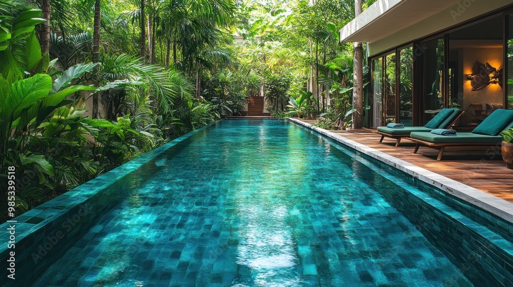 Wall mural tropical pool oasis