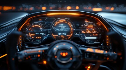 Futuristic Car Dashboard.