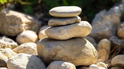 Close-up of a natural stone with rough, textured surface, showcasing its raw and rugged appearance. The stone's earthy tones and irregular shape evoke a sense of timelessness and stability