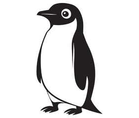 Cute penguin silhouette vector