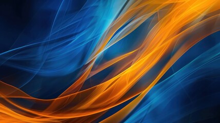 Abstract design of blue and orange futuristic stripes with high-tech banner Background AI generated