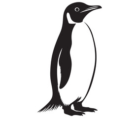 Cute penguin silhouette vector
