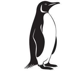 Cute penguin silhouette vector