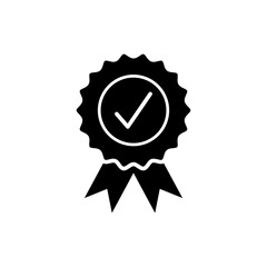 Rosette medal icon vector , simple flat black trendy style illustration for web and app..eps