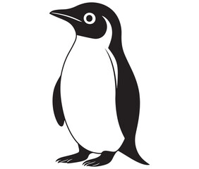 Cute penguin silhouette vector