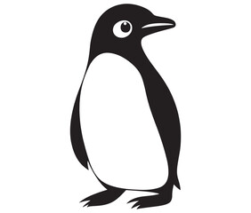 Fototapeta premium Cute penguin silhouette vector