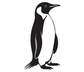 Cute penguin silhouette vector