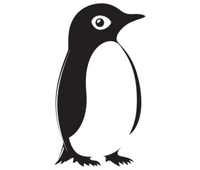 Cute penguin silhouette vector