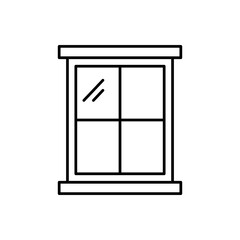 Window flat icon vector, simple flat black trendy style illustration for web and app..eps