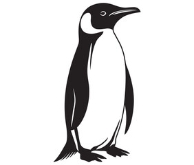 Cute penguin silhouette vector