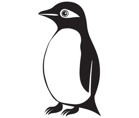 Cute penguin silhouette vector