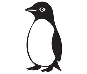 Cute penguin silhouette vector